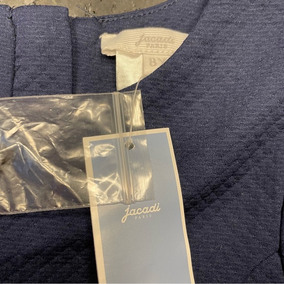 NWT Jacadi Paris Classic & Elegant Pleated Drop Waist Dress Navy Blue - Picture 12 of 14